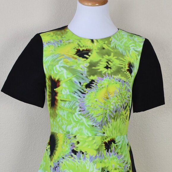 Tibi Athena Colorblock Abstract Floral Dress 4 - Picture 2 of 8